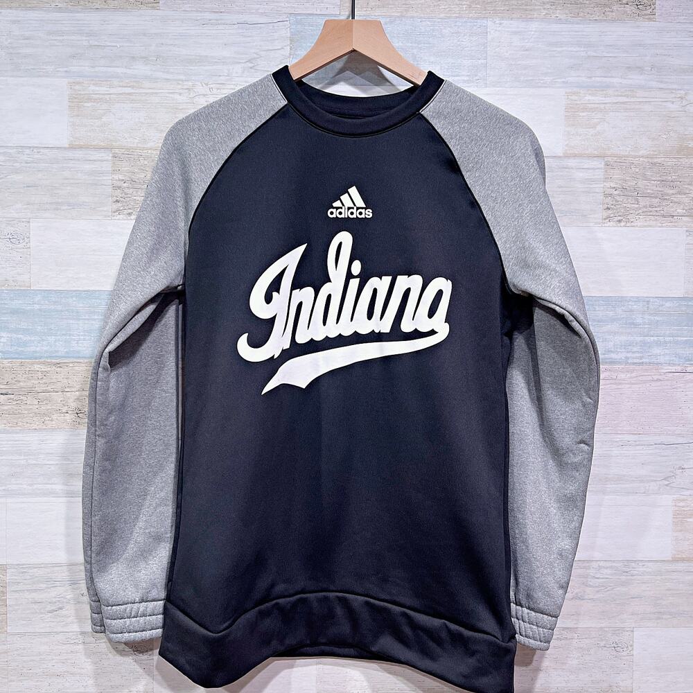 Indiana Hoosiers Softball Raglan Tech Fleece Sweatshirt Black Gray Womens Small